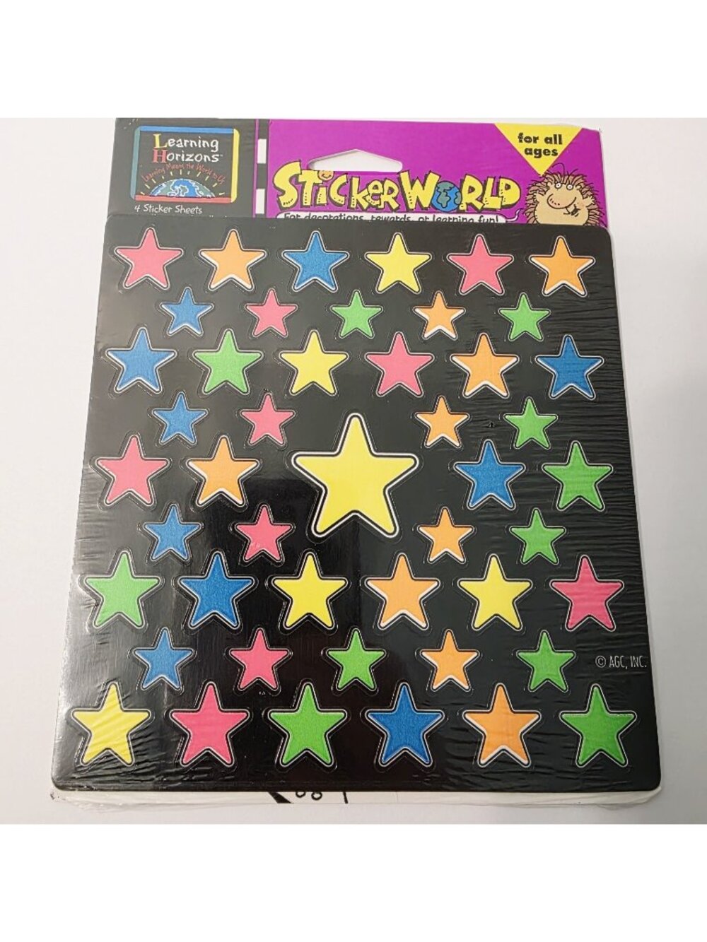 80's Vtg American Greetings Learning Horizons Neon Stars Reward Stickers
